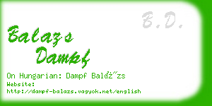 balazs dampf business card